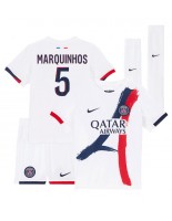 Paris Saint-Germain Marquinhos #5 Venkovní dres pro děti 2024-25 Krátký Rukáv (+ trenýrky)